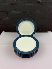 6 x Denby Boston Blue Tea Side Plates 2nd Quality 7.25" Wide Set