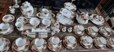 Royal Albert Bone China Old Country Roses 58 Pieces 12 Pc Tea Set & Ornaments 