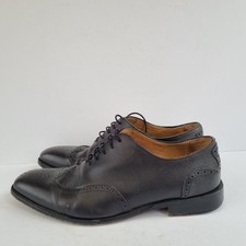 OLIVER SWEENEY Mens UK 10 Black Leather Derby Shoes Grain Texture