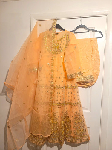 Peach pakistani eid party - party, wear