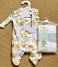 New NEXT and TU Tiny Baby Boy Sleepsuit Babygrow Premature baby 5 sleepsuits