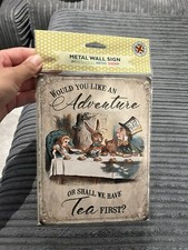 Alice In Wonderland 30x20cm Metal Sign Mad Hatter Tea Party