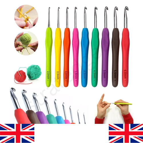 9pc crochet hooks set soft - hooks,