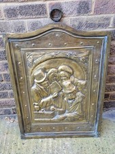 Large Brass Hanging Fire Back Cover Decorative Item