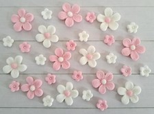 (10) 30 x Pink, White Edible