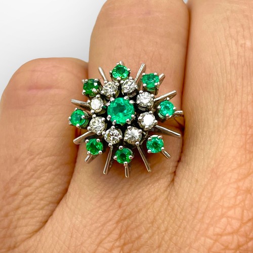Gold ring emerald - ring, diamond