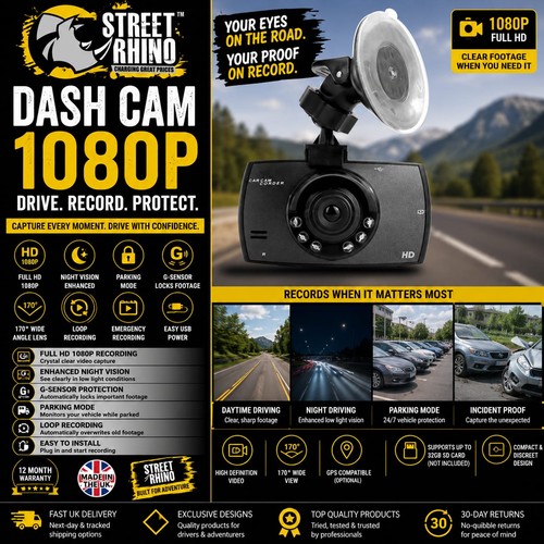 Dash cam 1080p camera night - cam,