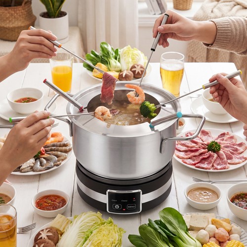 Electric fondue pot set 1200w - electric,