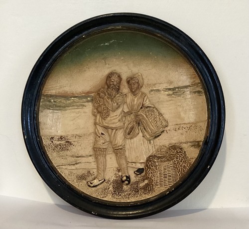 Vintage chalkware relief - vintage,