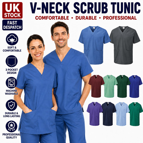 Scrub tunic top neck - scrub, nurse