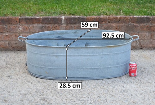 Vintage old galvanized bath - vintage,