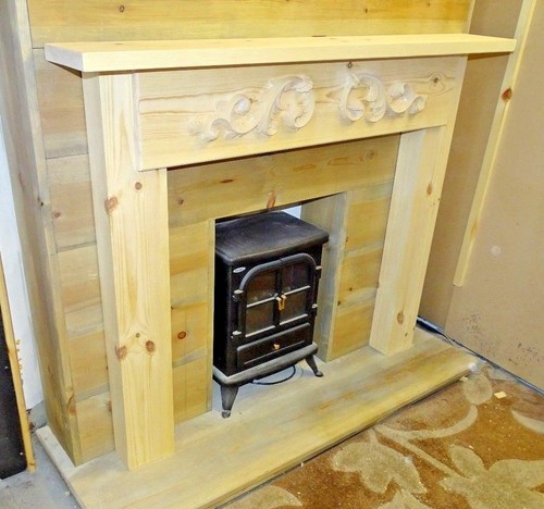 Pine fancy mantle - fancy, fireplace