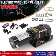 Electric Winch 12v 3500lb/1588kg Synthetic Rope & Wireless Remote Workshop UK