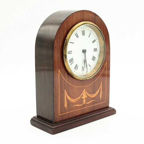 Edwardian mantel clock inlaid - edwardian,