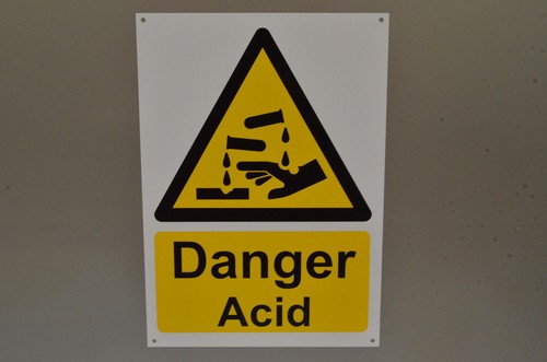 Danger acid sign sticker - a4,