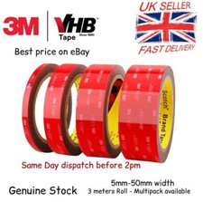 3M VHB DOUBLE SIDED TAPE ROLL STRONG SELF ADHESIVE STICKY TAPE PADS GREY