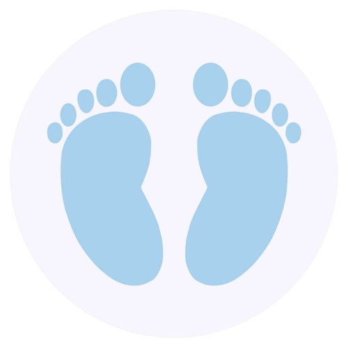 Blue baby footprints - x,
