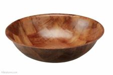 25cm Round Woven Fruit Snack Dessert Salad Weave Wooden Serving Kitchen Bowl