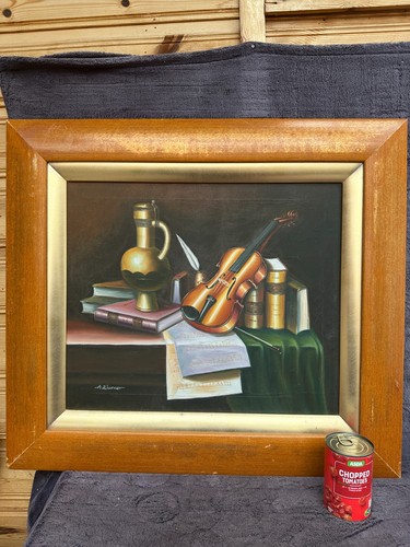 Huge antique framed oil - framed, on