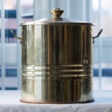 Large Vintage Brass Coal