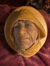 Bossons Chalkware Head Old Salt Fisherman 1965 Hand Painted Plaque England