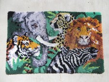 Handmade Latch Hook Rug Safari
