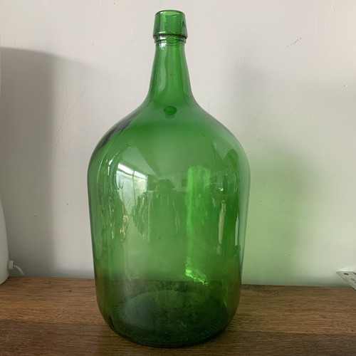 Large green glass litre - glass, 5
