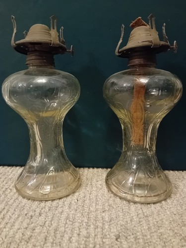 Pair vintage clear - clear, oil