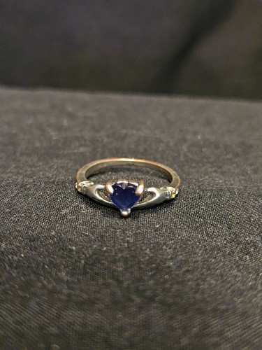Vtg irish claddagh ring blue - vtg,