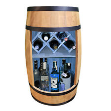Bar with LED RGB lighting fold-out wine bottle lounger barrel 80 cm oak