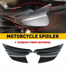 Plastic Side Winglets Air Deflector Wing Kit Spoiler Carbon Fiber For Motorcycle