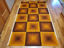 Vintage Mid Century Verner Panton Mira-X golden brown square huge curtain fabric