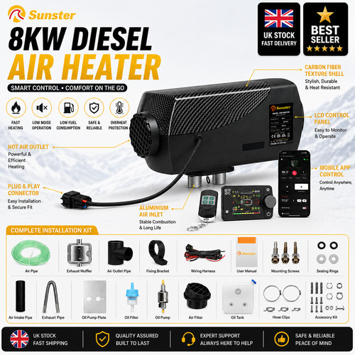 8kw diesel air heater 12v - 8kw,