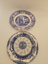 Blue White China Plates Spode Ringtons Display Calendar Blue Italian