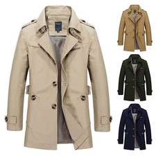 Mens Long Jacket Coat Warm