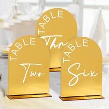 Gold Mirror Arch Wedding Table