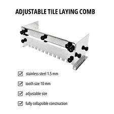 Trowel Box Stainless Steel Teeth 10mm/0.39" Adjustable Tiling Spreader 45cm-80cm
