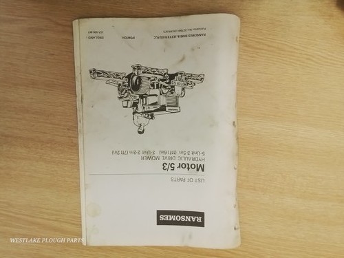 Ransomes parts list motor - parts, 5/3