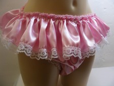 sissy silky  satin  frilly