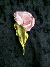 Pink Lily Flower Brooch