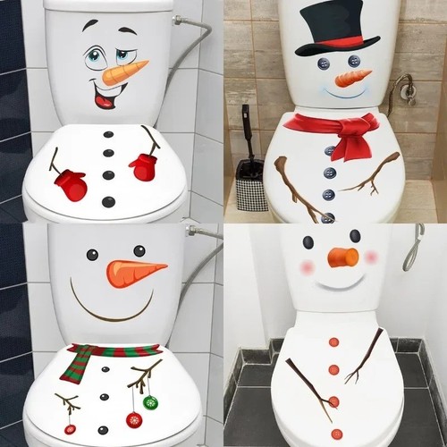 Christmas snowman toilet - snowman,