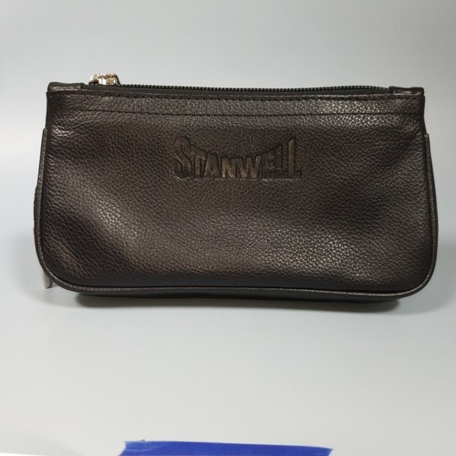 Stanwell black leather pipe - stanwell,
