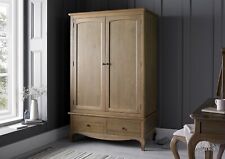 Solid Oak Wooden French Style Loire 2 Door 2 Drawer Wardrobe by Time4Sleep New