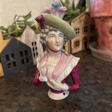 Antique Goebel Porcelain Pin Cushion Half Doll 