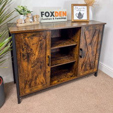 Vintage Industrial Sideboard Cabinet Farmhouse Cabinet Cupboard Storage Doors UK