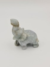Small vintage hand  carved onyx / jade elephant stone figurine sculpture Grey
