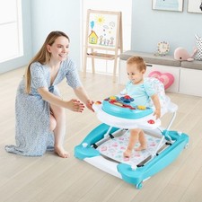 6 in 1 Adjustable Baby Walker Folding Baby Activity Center with Music Lights
