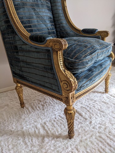 French giltwood wingback - a,