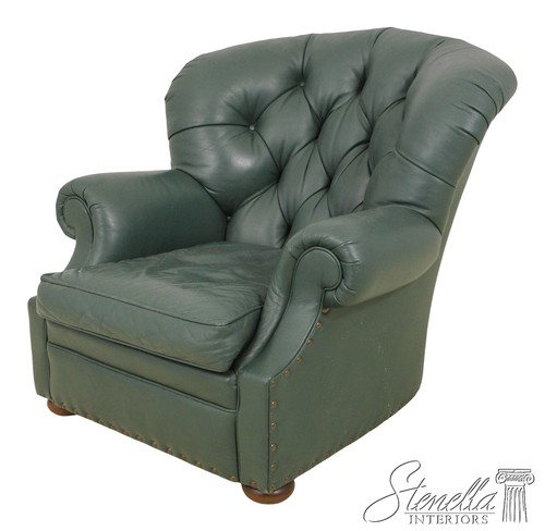 F58281 green leather tufted - leather,