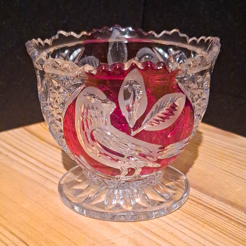 Lead crystal footed candy